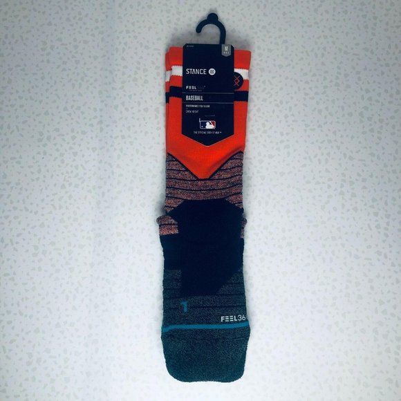 NWT Stance MLB Houston Astros Feel360 DMND Pro H Town Orange Baseball Socks - Picture 2 of 7